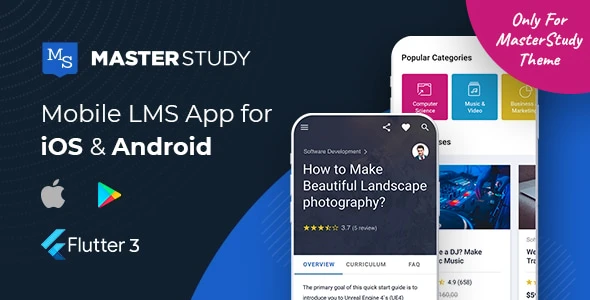MasterStudy LMS Mobile App – Flutter v.3 iOS & Android