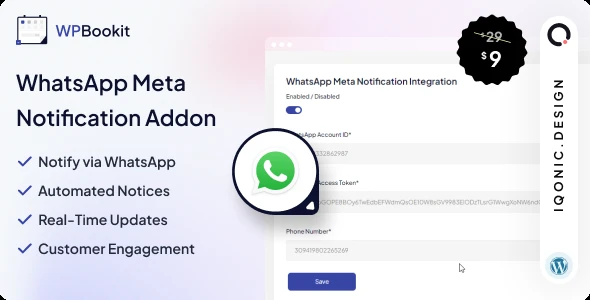 WPBookit – WhatsApp Notification (Addon)